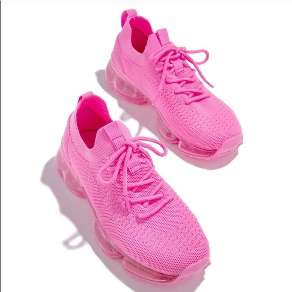 Fuchsia FlyKnit Air Bubble Slip On Sneaker - Picture 2 of 9